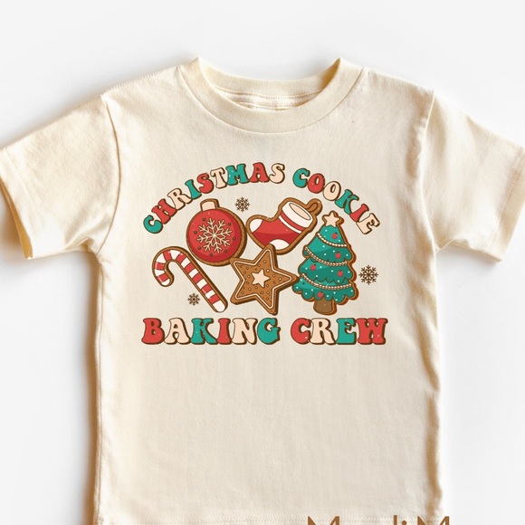 Retro Christmas Cookie Baking Crew Shirt Toddler 3T Little Kids Unisex Holiday🎅🏼 - Picture 1 of 3